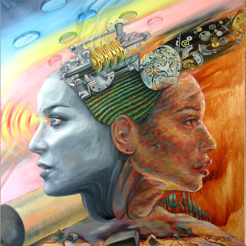 Картина под названием "Мыслеформы" - Светлана Белова, Подлинное произведение искусства, Масло