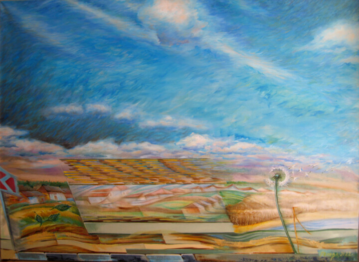 Картина под названием ""Україно моя, моя л…" - Светлана Белова, Подлинное произведение искусства, Масло Установлен на Деревя…