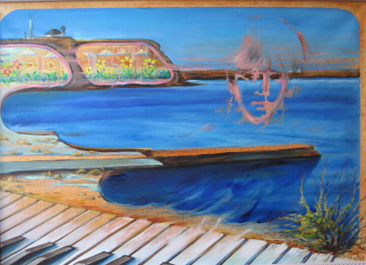 Картина под названием "Мир в розовых очках" - Светлана Белова, Подлинное произведение искусства, Масло Установлен на Деревян…