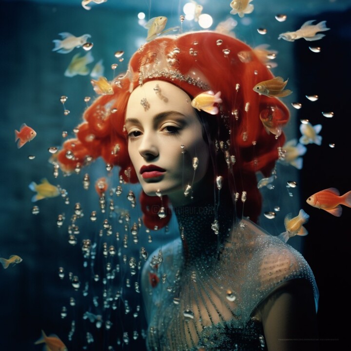 Цифровое искусство под названием "Морская принцесса" - Svetlana Chertova, Подлинное произведение искусства, Изображение, сге…