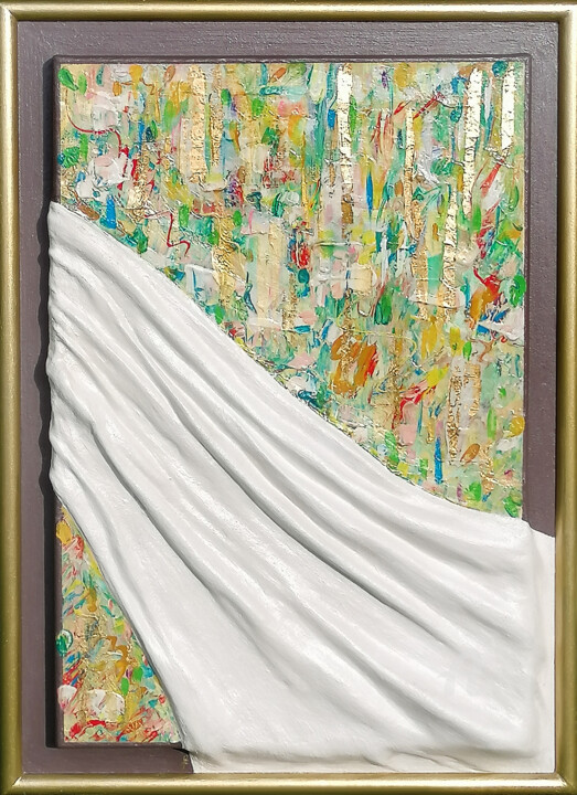 Painting titled "Spring" by Svetlana Fakhrieva, Original Artwork, Acrylic Mounted on Cardboard