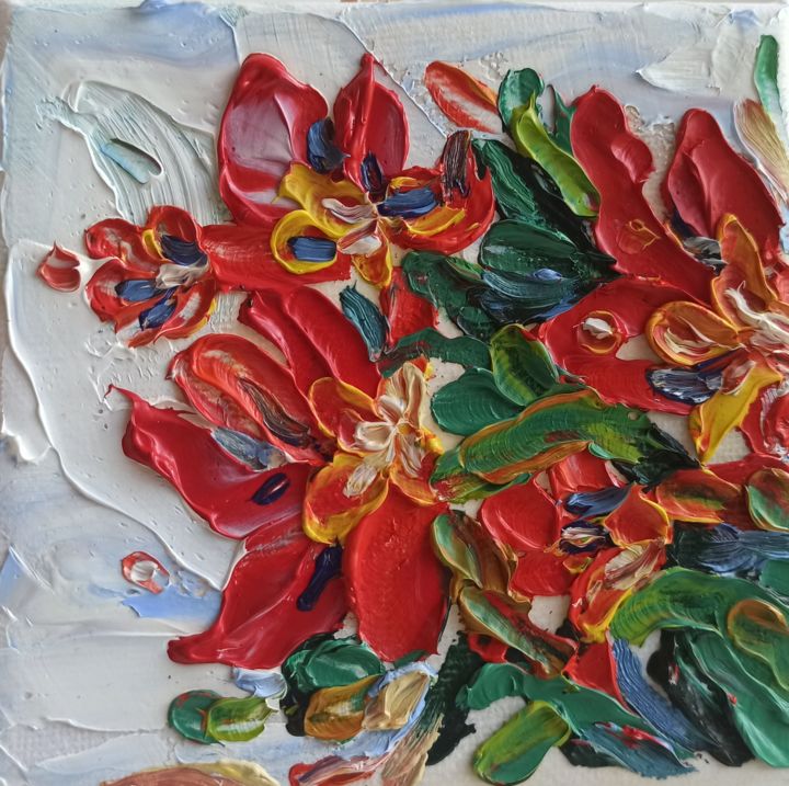 Painting titled "Small oil painting…" by Svetlana Sindere, Original Art, Oil Mounted on Stretcher frame