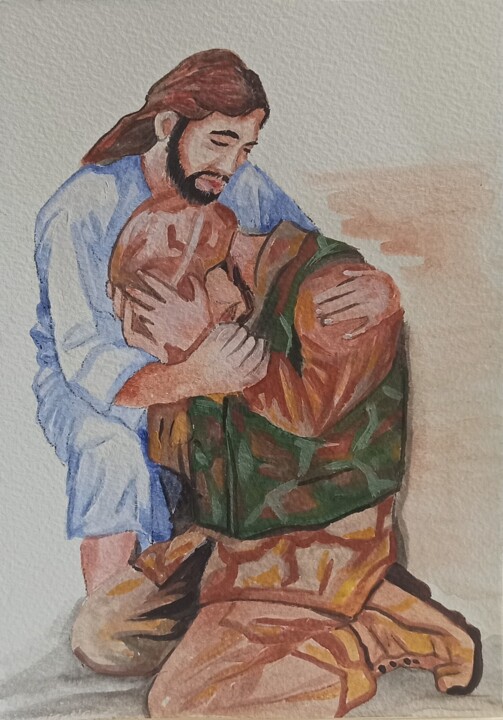 "Jesus Painting Sold…" başlıklı Tablo Svetlana Sindere tarafından, Orijinal sanat, Suluboya