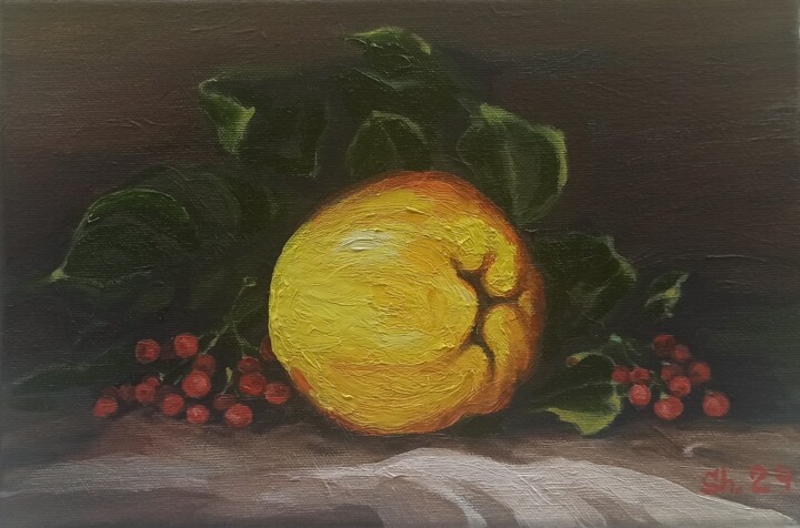 "Kitchen Fruit Paint…" başlıklı Tablo Svetlana Sindere tarafından, Orijinal sanat, Petrol Ahşap Sedye çerçevesi üzerine mont…