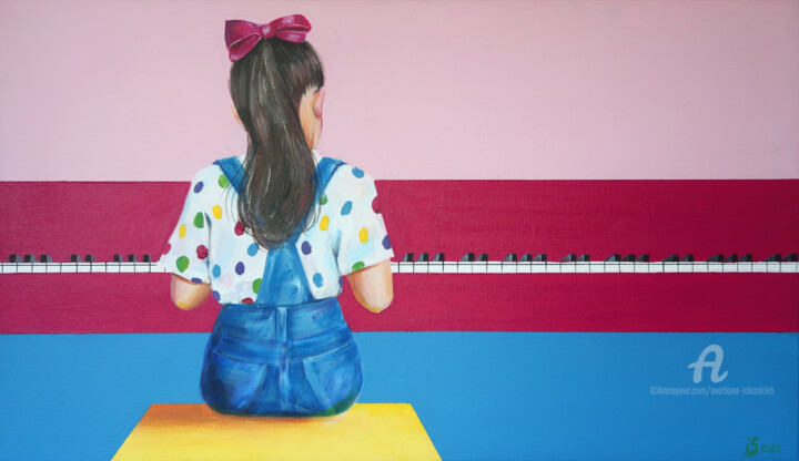 Malerei mit dem Titel "The Pianist" von Svetlana Iskoskikh, Original-Kunstwerk, Acryl Auf Keilrahmen aus Holz montiert