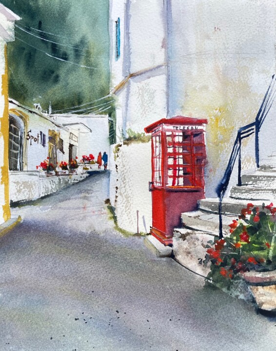 Painting titled "BY THE STREETS OF K…" by Svetlana Kostina, Original Artwork, Watercolor