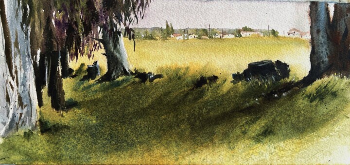Картина под названием "At the eucalyptus t…" - Svetlana Kostina, Подлинное произведение искусства, Акварель