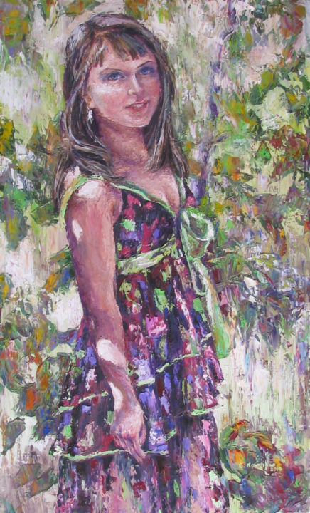 Painting titled "Лето" by Svetlana Kruglov, Original Artwork, Oil