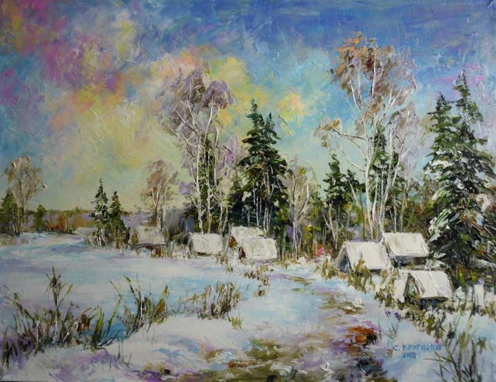 Картина под названием "Крещенские морозы" - Svetlana Kruglov, Подлинное произведение искусства