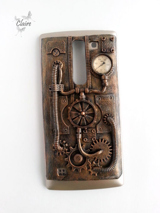 Художественная композиция под названием "Phone Case Steampunk" - Claire, Подлинное произведение искусства, Объекты