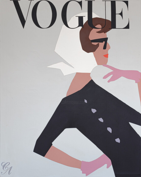 Картина под названием "Vogue" - Svetlana Loskurinskaia, Подлинное произведение искусства, Кожа Установлен на Деревянная рама…