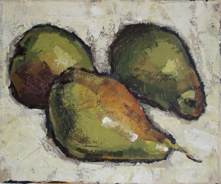 Painting titled "pears" by Svetlana Lukina, Original Artwork, Acrylic