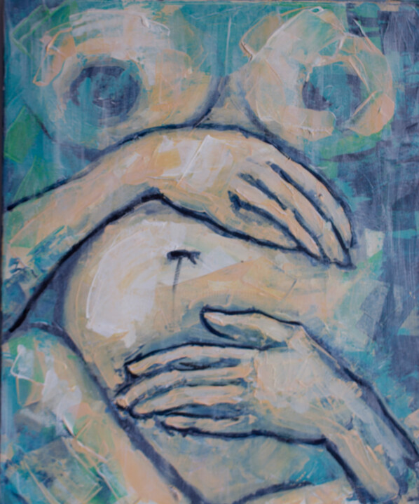 Painting titled "Miraculous belly" by Svetlana Lukina, Original Artwork, Acrylic