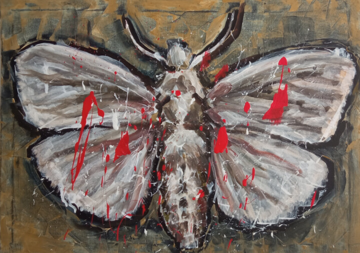 Картина под названием "butterfly" - Svetlana Lukina, Подлинное произведение искусства, Акрил