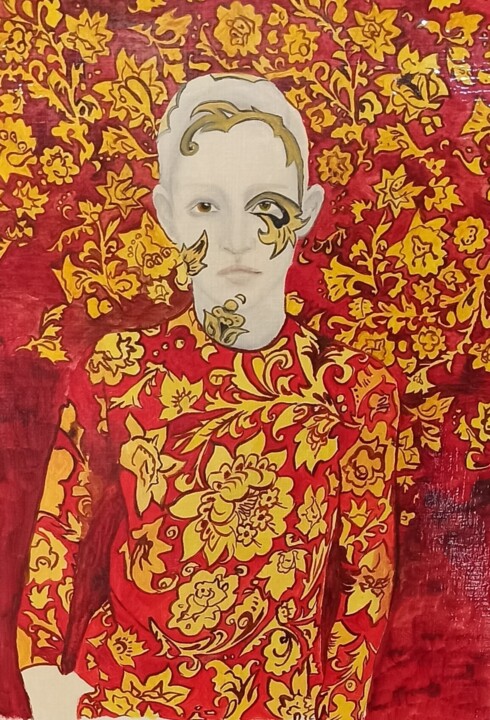 Peinture intitulée "Le Khokhloma ou Le…" par Svetlana Maksimenko, Œuvre d'art originale, Acrylique