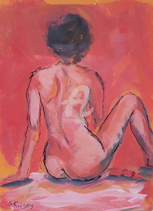 Malarstwo zatytułowany „Nude sketches” autorstwa Svetlana Grishkovec-Kiisky, Oryginalna praca, Gwasz