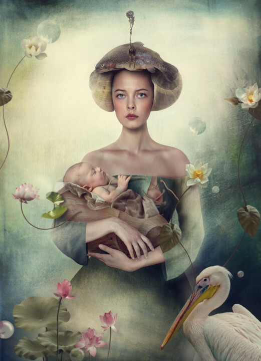 Arte digitale intitolato "Motherhood" da Svetlana Melik-Nubarova, Opera d'arte originale, Fotomontaggio