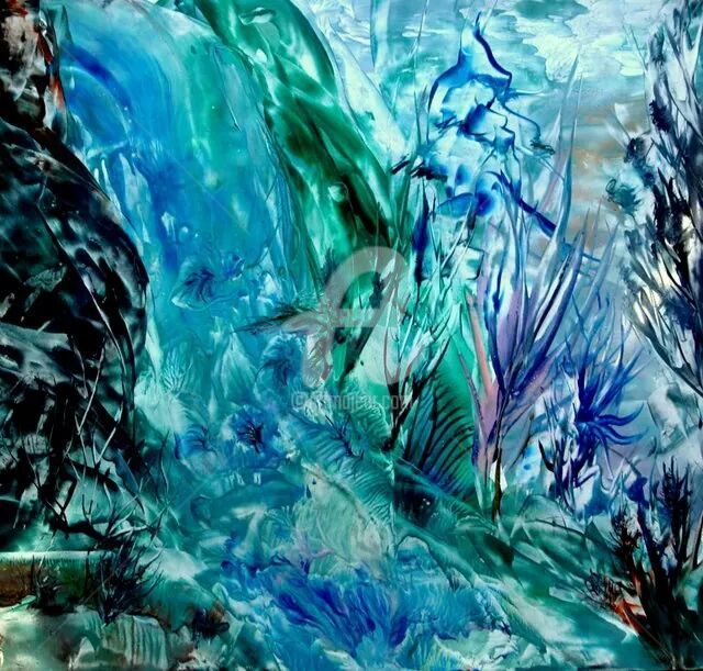 Peinture intitulée "La cascada" par Svety Art, Œuvre d'art originale