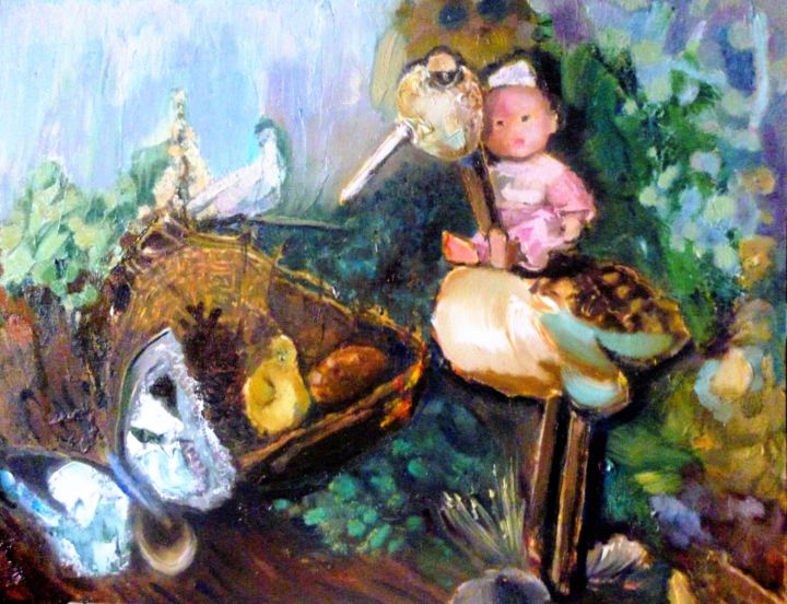 Painting titled "In the world of chi…" by Svetlana Prokosheva, Original Artwork, Oil