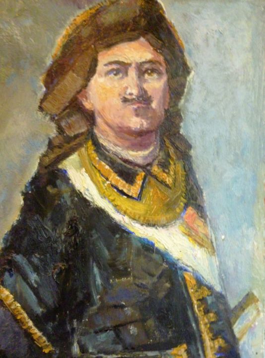 Painting titled "Portrait of an offi…" by Svetlana Prokosheva, Original Artwork, Oil