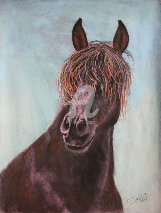 Рисунок под названием "HORSE... PORTRAIT V" - Svetlana Samovarova (SA.LANA), Подлинное произведение искусства, Пастель