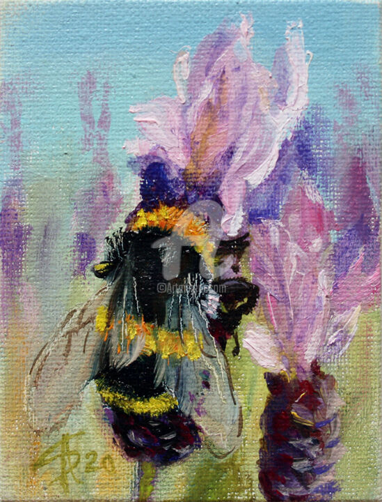 Painting titled "BUMBLEBEE IV" by Svetlana Samovarova (SA.LANA), Original Artwork, Oil