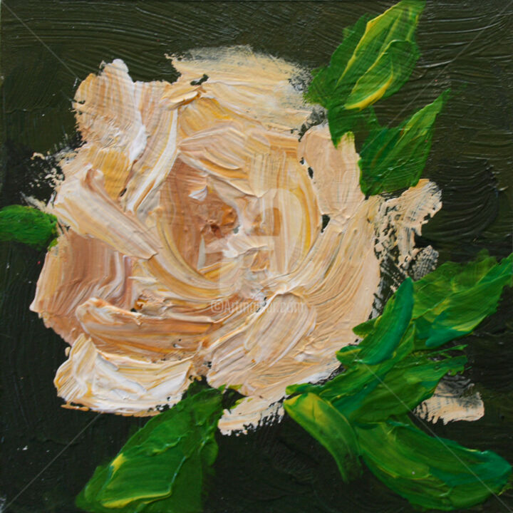 Painting titled "ROSE CAPPUCCINO" by Svetlana Samovarova (SA.LANA), Original Artwork, Acrylic