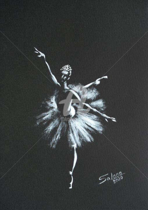 Dessin intitulée "BALLET DANCER I" par Svetlana Samovarova (SA.LANA), Œuvre d'art originale, Encre