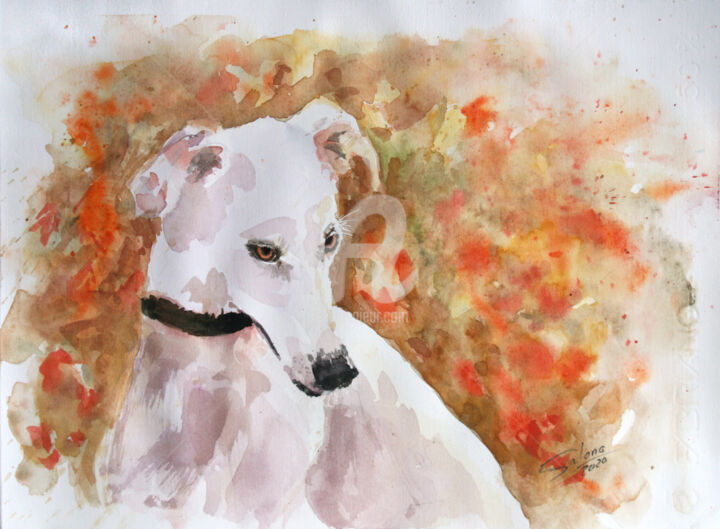 Malerei mit dem Titel "PET PORTRAIT I. AUT…" von Svetlana Samovarova (SA.LANA), Original-Kunstwerk, Aquarell