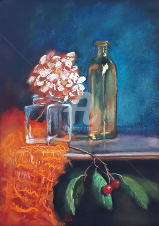 图画 标题为“STILL LIFE WITH CHE…” 由Svetlana Samovarova (SA.LANA), 原创艺术品, 粉彩