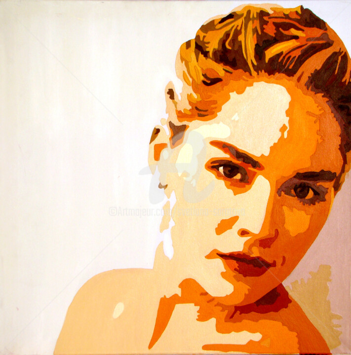 Painting titled "Sharon Stone" by Svetlana Saratova, Original Artwork, Acrylic