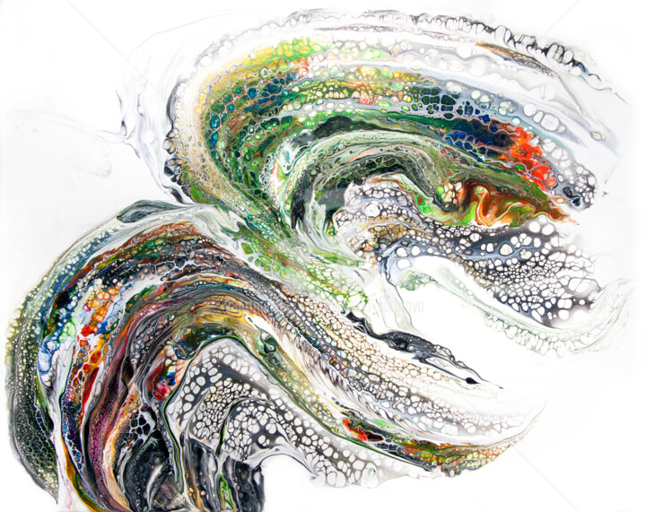 Painting titled "Stream. Color abstr…" by Svetlana Saratova, Original Artwork, Acrylic