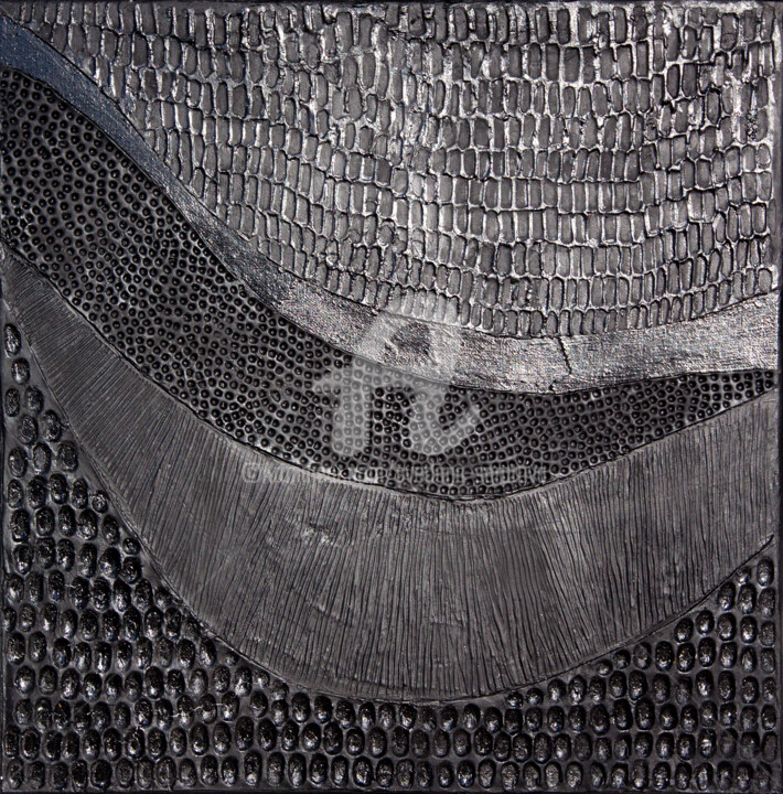 Pintura intitulada "Black chic. Abstrac…" por Svetlana Saratova, Obras de arte originais, Argila