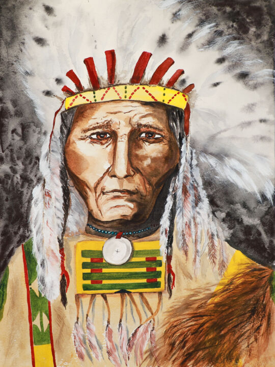 Indian Chief, Painting by Svetlana Tyan | Artmajeur