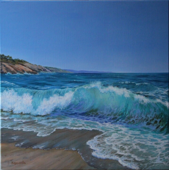 Pintura titulada "Sea coast" por Svetlana Verisova /Brezashka/, Obra de arte original, Oleo Montado en Bastidor de camilla d…