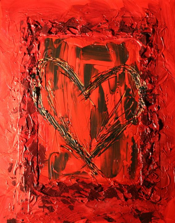 Painting titled "Amour cannibale" by Svetlana, Original Artwork