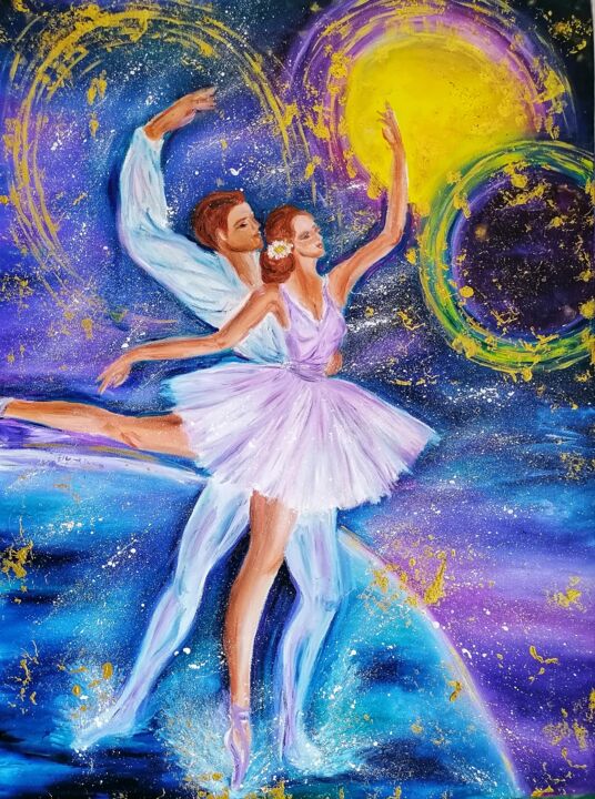 Картина под названием "Танец возрождения" - Svetlana Sklyar, Подлинное произведение искусства, Масло Установлен на Деревянна…