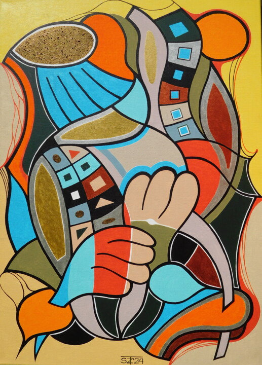Pintura titulada "Touch the Miracle" por Svetlozar Tenov, Obra de arte original, Acrílico Montado en Bastidor de camilla de…