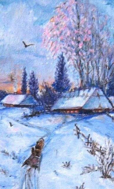 Pintura titulada "Дороги зимние" por Svetlana Demchenko, Obra de arte original