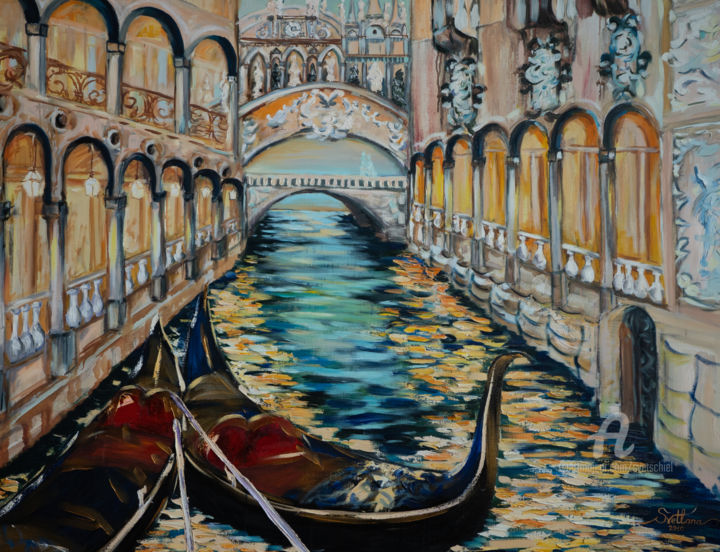 Painting titled "Venice" by Svet Schiel Gallery, Original Artwork, Oil