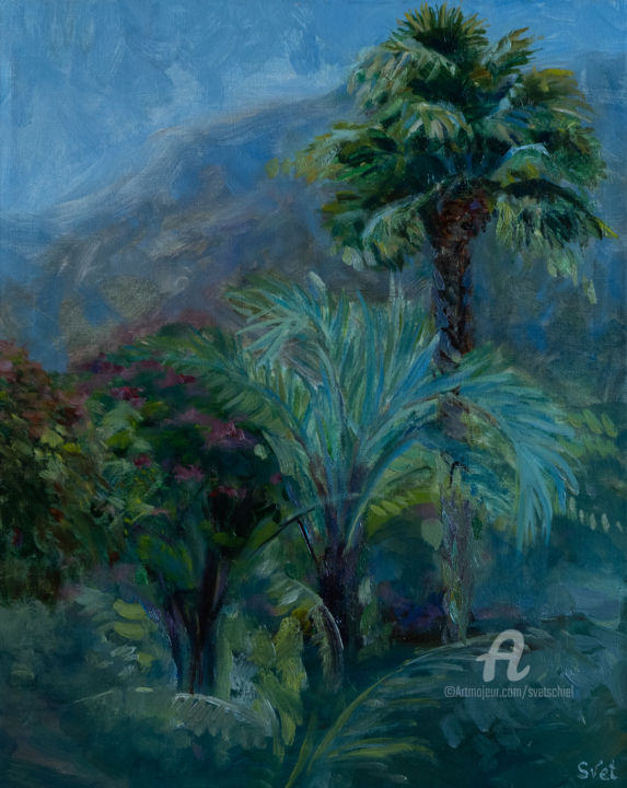 Malarstwo zatytułowany „Palm” autorstwa Svet Schiel Gallery, Oryginalna praca, Olej