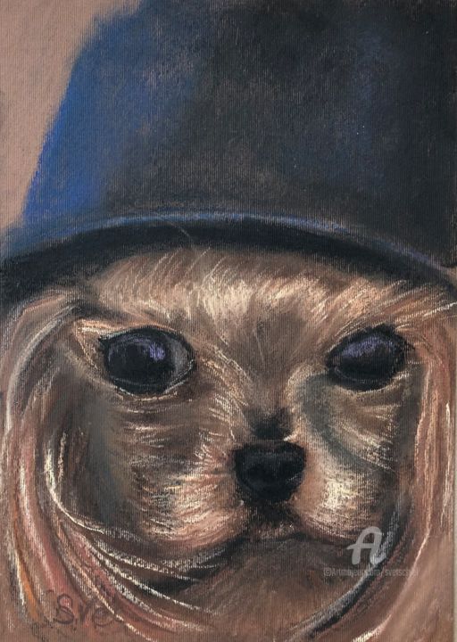 Картина под названием "Madame in a hat. Yo…" - Svet Schiel Gallery, Подлинное произведение искусства, Пастель