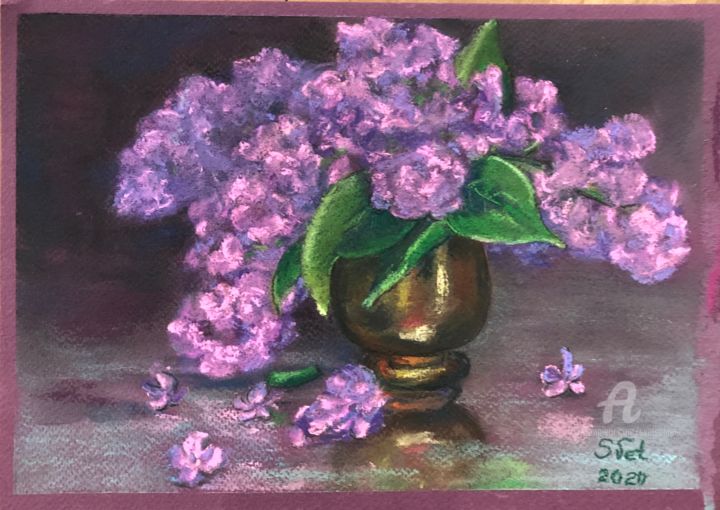 Painting titled "Lilac season" by Svet Schiel Gallery, Original Artwork, Pastel