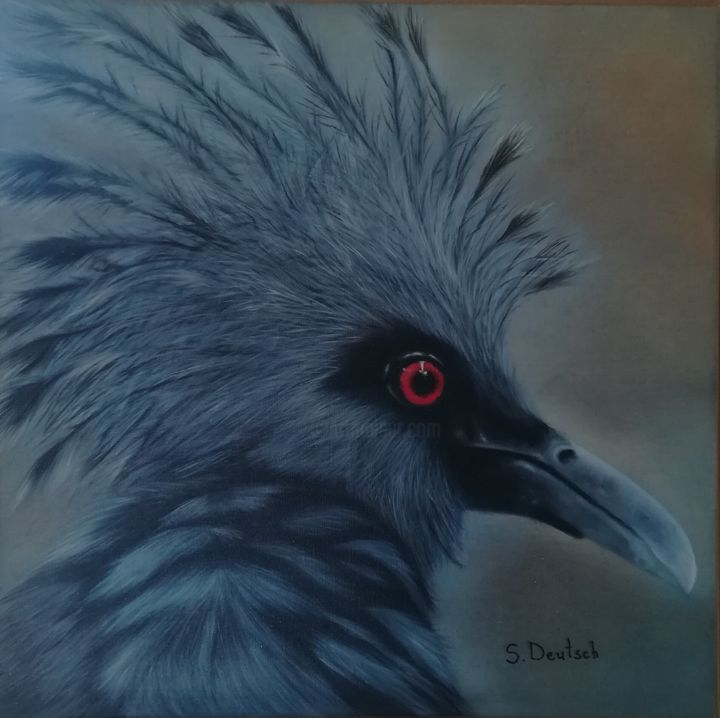 Картина под названием "венценосный голубь" - Svitlana Deutsch (светлана дойч), Подлинное произведение искусства, Масло