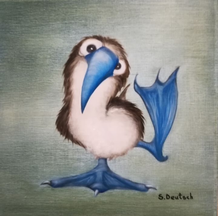Картина под названием "голубоногая олуша" - Svitlana Deutsch (светлана дойч), Подлинное произведение искусства, Масло