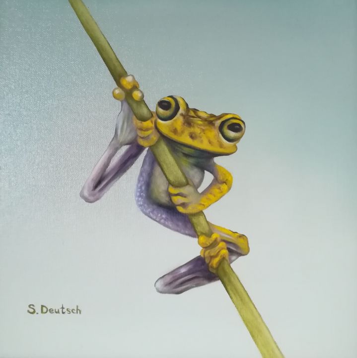 Картина под названием "лягушка" - Svitlana Deutsch (светлана дойч), Подлинное произведение искусства, Масло