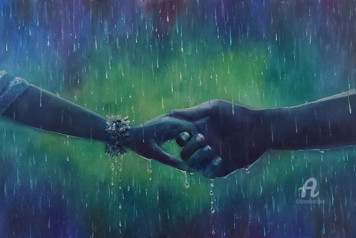 Картина под названием ""Летний дождь"" - Svitlana Dzedzei, Подлинное произведение искусства, Масло Установлен на Деревянная…