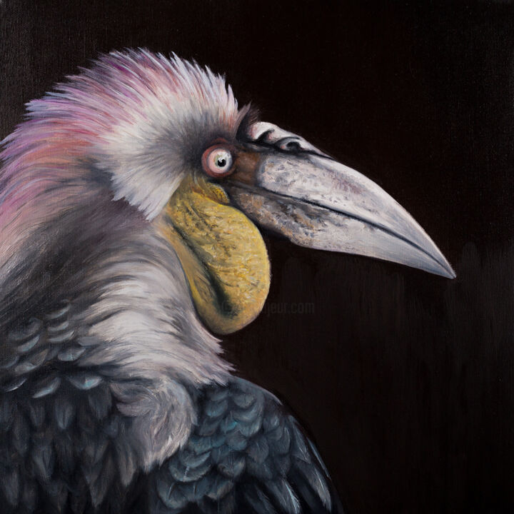 Картина под названием "Amazing bird" - Svitlana Miku, Подлинное произведение искусства, Масло
