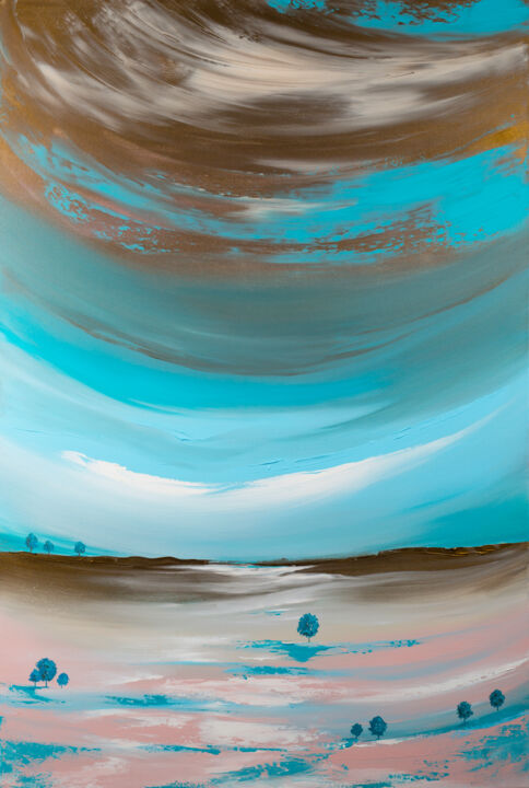 Картина под названием "Abstract landscape…" - Svitlana Miku, Подлинное произведение искусства, Акрил