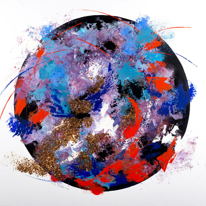 Картина под названием "New planet 1" - Svitlana Miku, Подлинное произведение искусства, Акрил